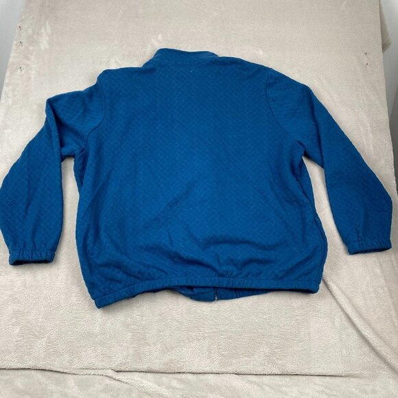 Bon Worth Womens Jacket Medium Quilted Full Zip High Neck Elastic Waist Blue - Picture 8 of 8